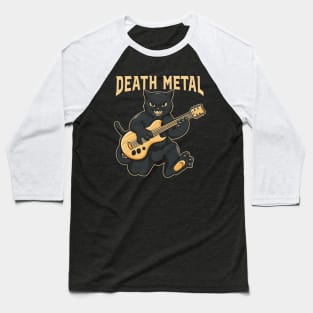 Death Metal Satanic Baphomet Cat playing guitar Baseball T-Shirt